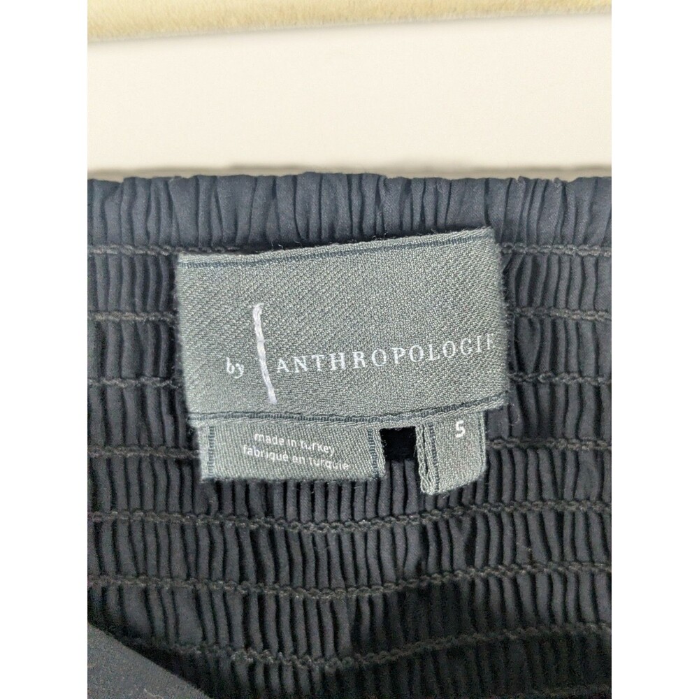 Anthropologie Sweetheart Puff Long Sleeve Black Blouse Smocked Back Sexy Sz S - Picture 5 of 12